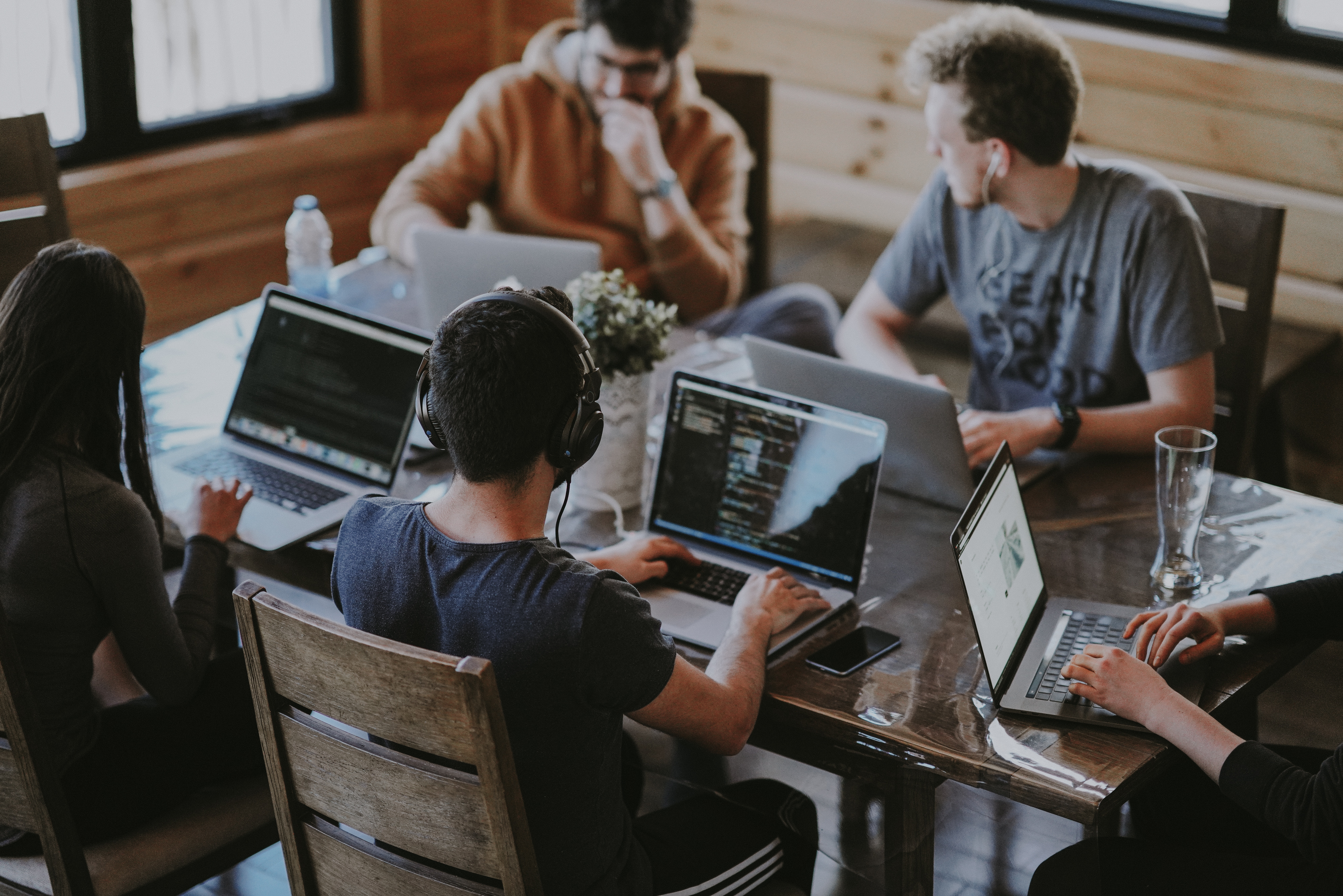 People working in a team